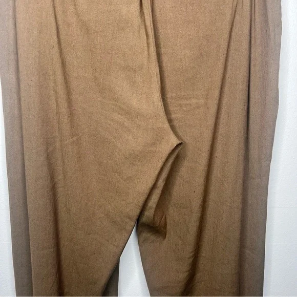 VINCE Women’s Linen-Blend High-Waist Pull-On Pant Sz. Large Olive Green Trousers - Picture 7 of 13